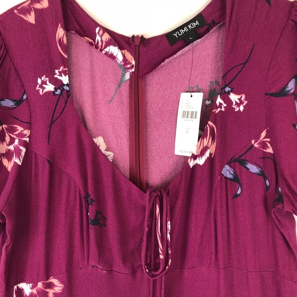 Yumi Kim Sweetheart Floral Jumpsuit Large Purple - Picture 5 of 8
